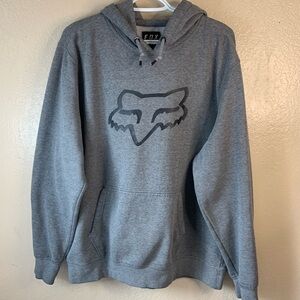 Fox Gray Pullover Hoodie with Fox Head Logo